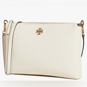 Brand new Tory Burch Kira cross body white pebbled leather with dust cover